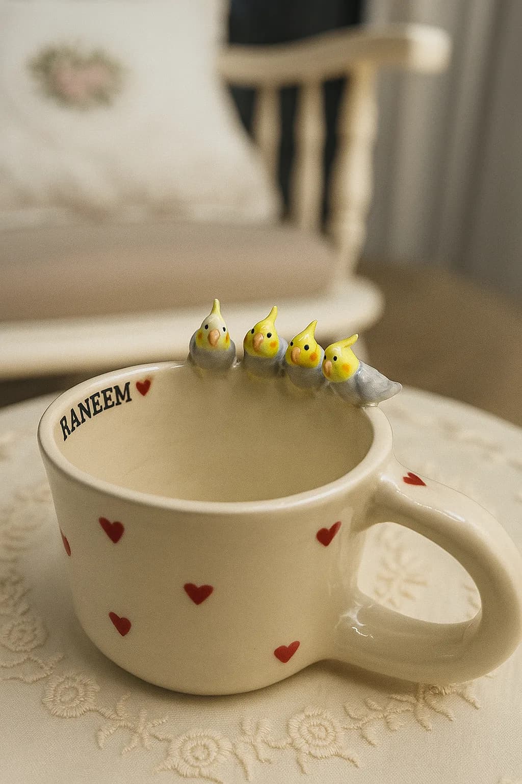 كوب الطيور بالاسم من متجر لينا سيراميك