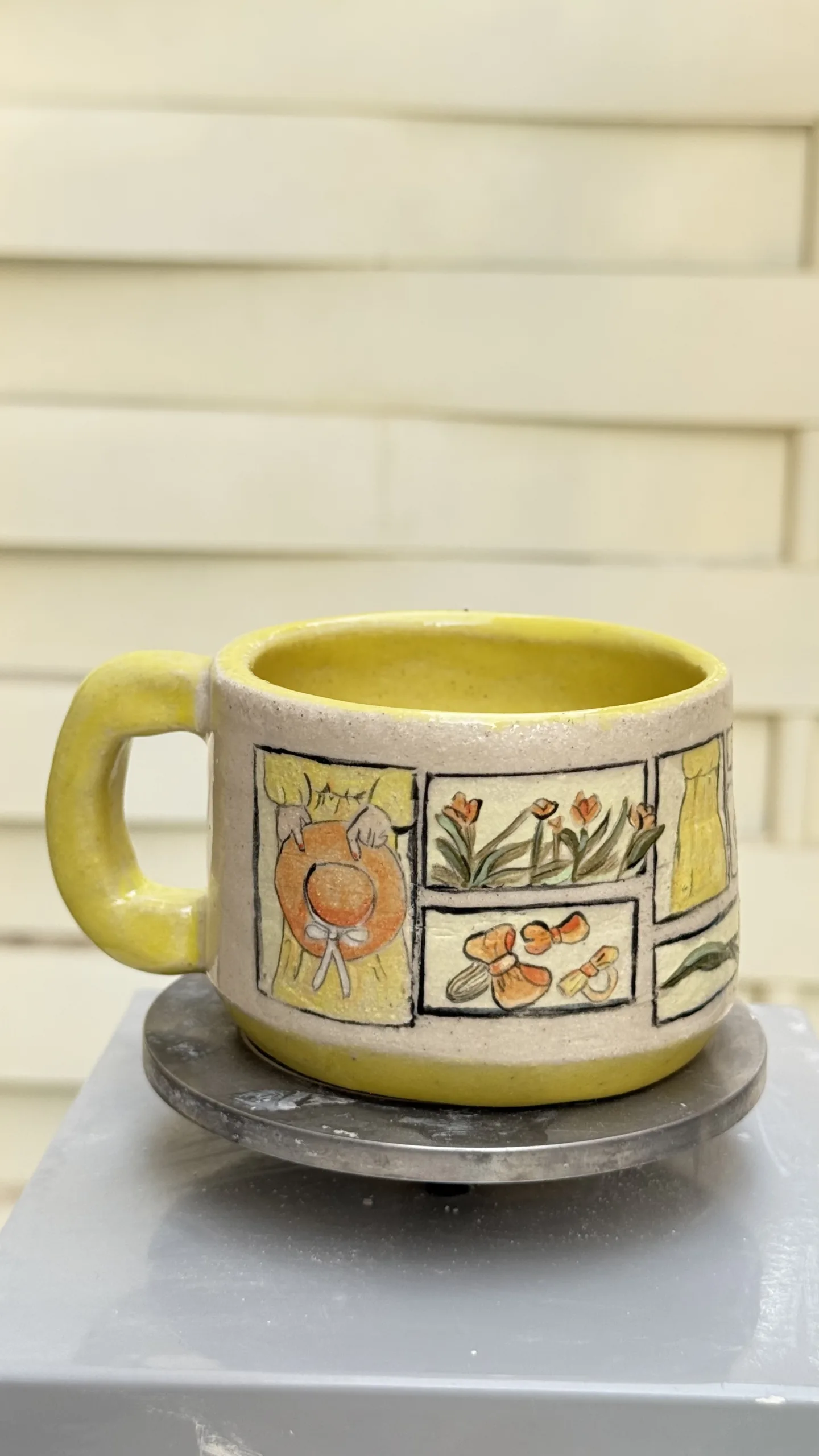 كوب فخار يدوي – مرحباً بالصيف! 🌞 من متجر تليد