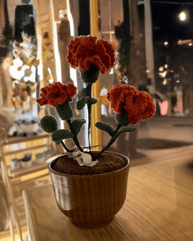 وردة كروشيه من متجر شغف الفن