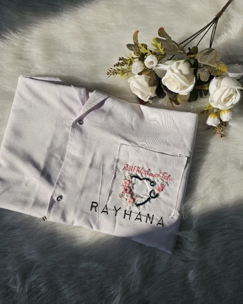 تطريز علي بالطو من متجر ريحانة🎀🪡