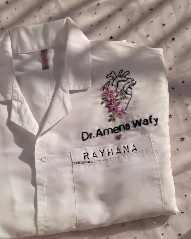 تطريز ع بالطو من متجر ريحانة🎀🪡