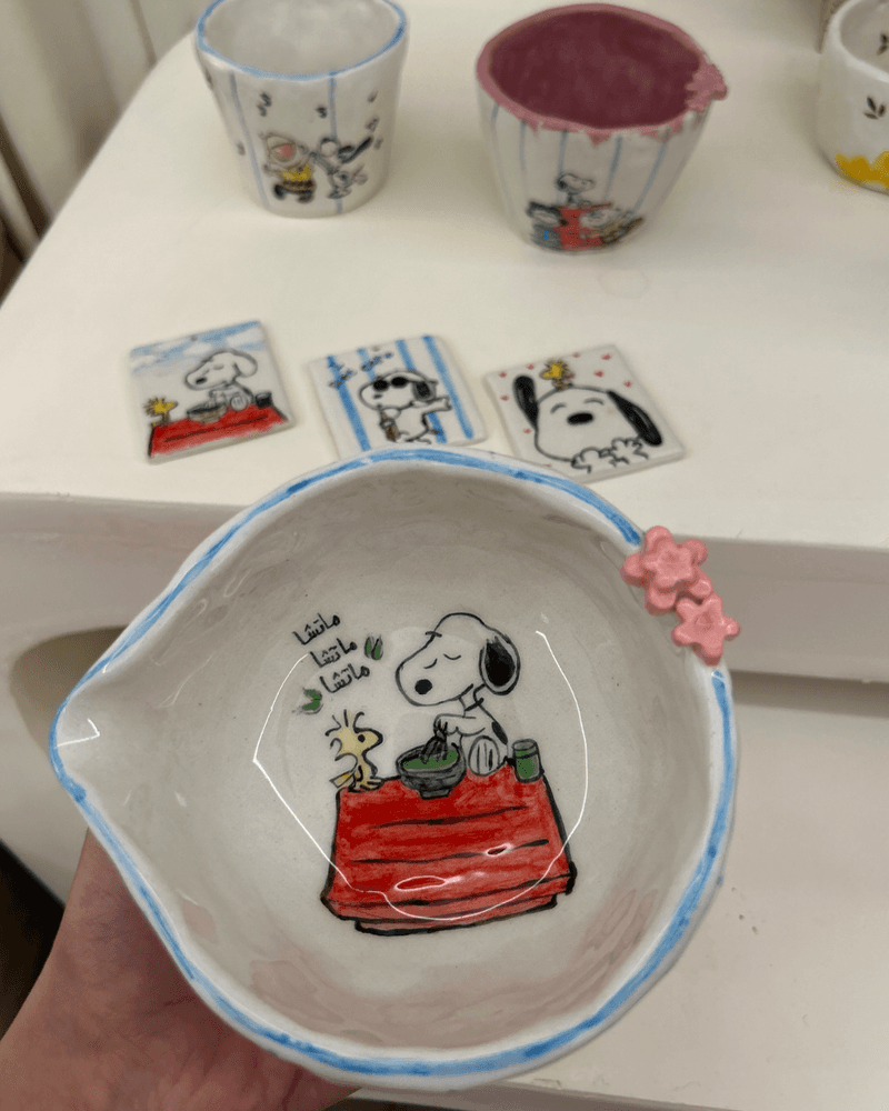 صحن ماتشا🌿snoopy 🐾 من متجر اميرة